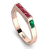 Emerald Cut Thin Ruby Signature Ring - Sara No. 26 image 1