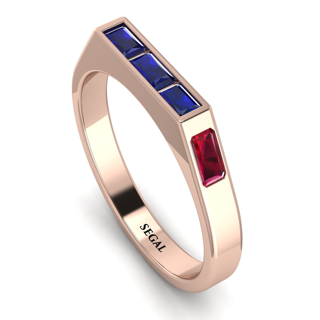 Emerald Cut Thin Sapphire Signature Ring - Sara No. 59