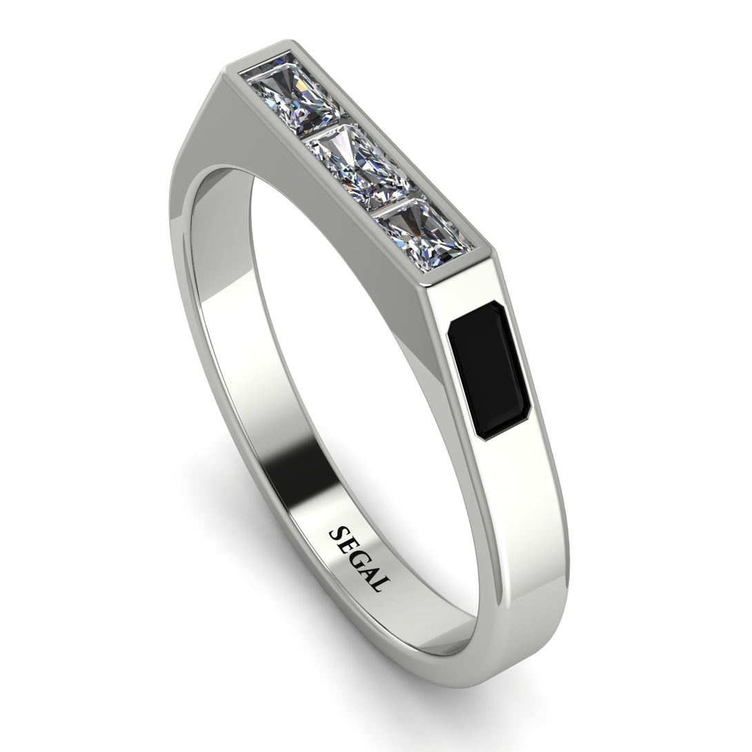 Emerald Cut Thin Diamond Signature Ring - Sara No. 33