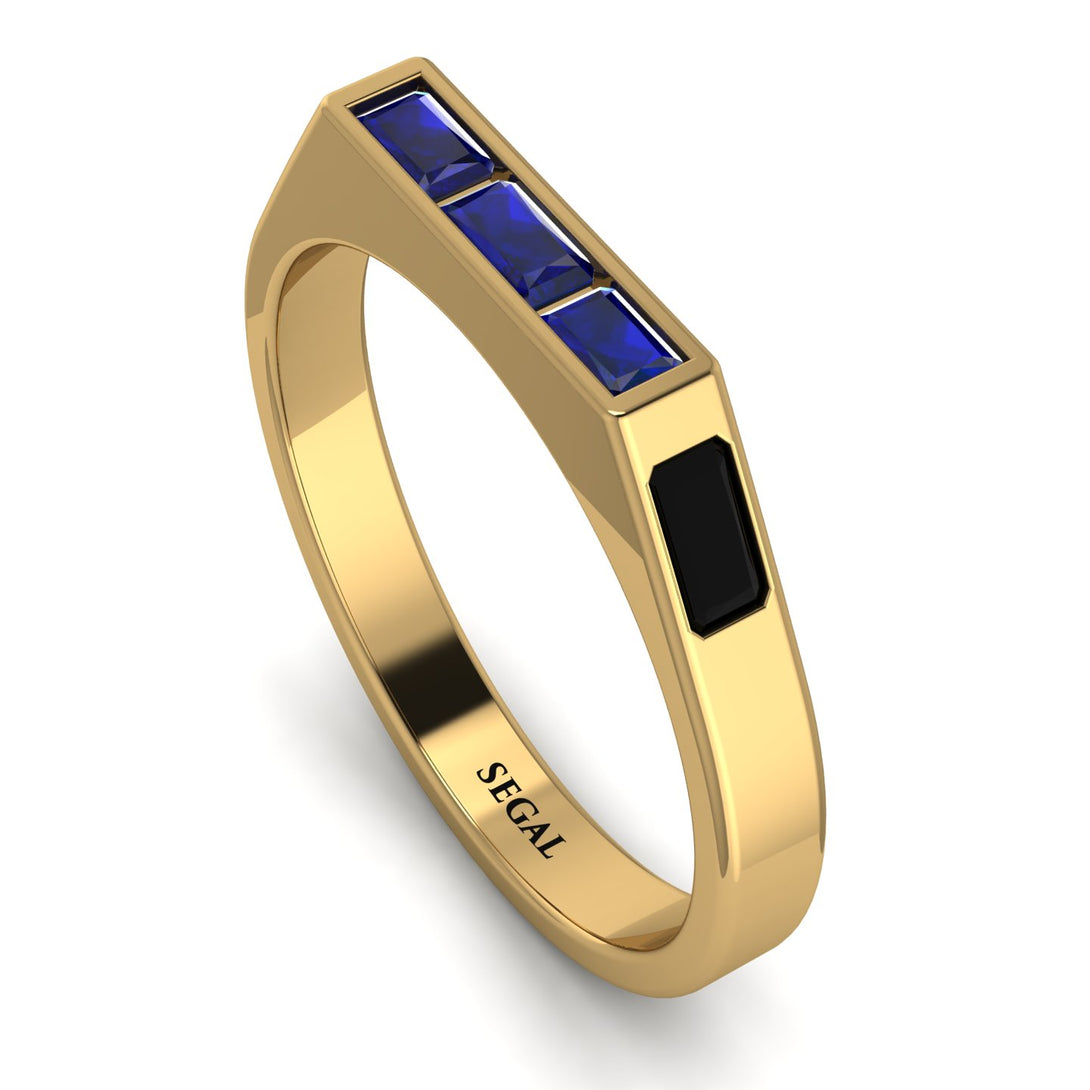 Emerald Cut Thin Sapphire Signature Ring - Sara No. 43