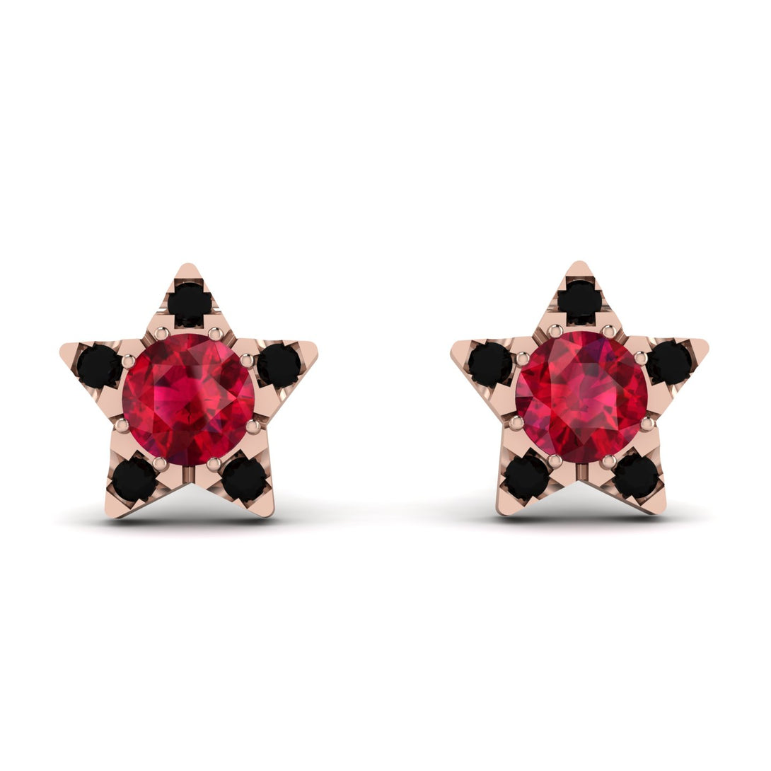Star Halo Ruby Earrings - Zelda No. 41