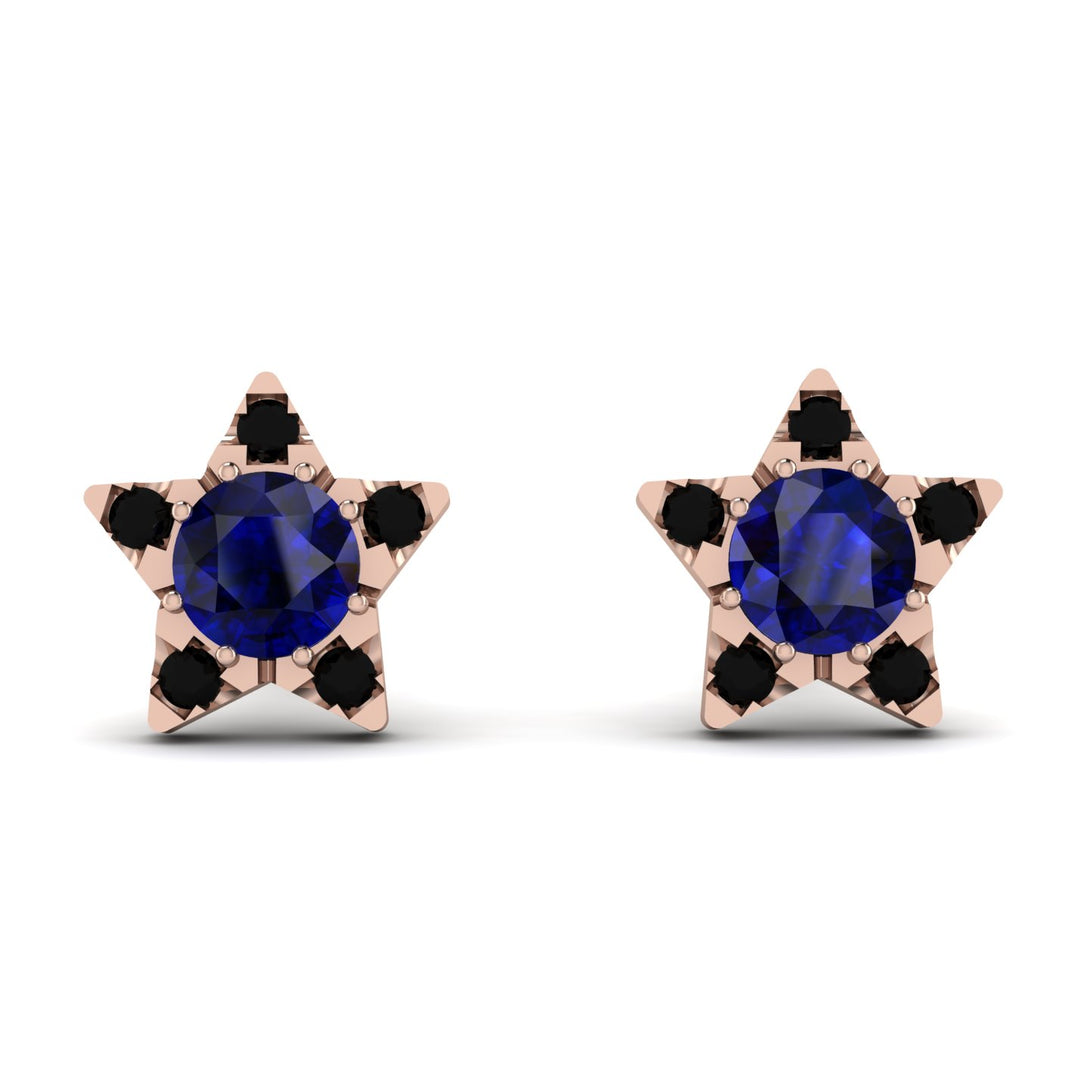Star Halo Sapphire Earrings - Zelda No. 44