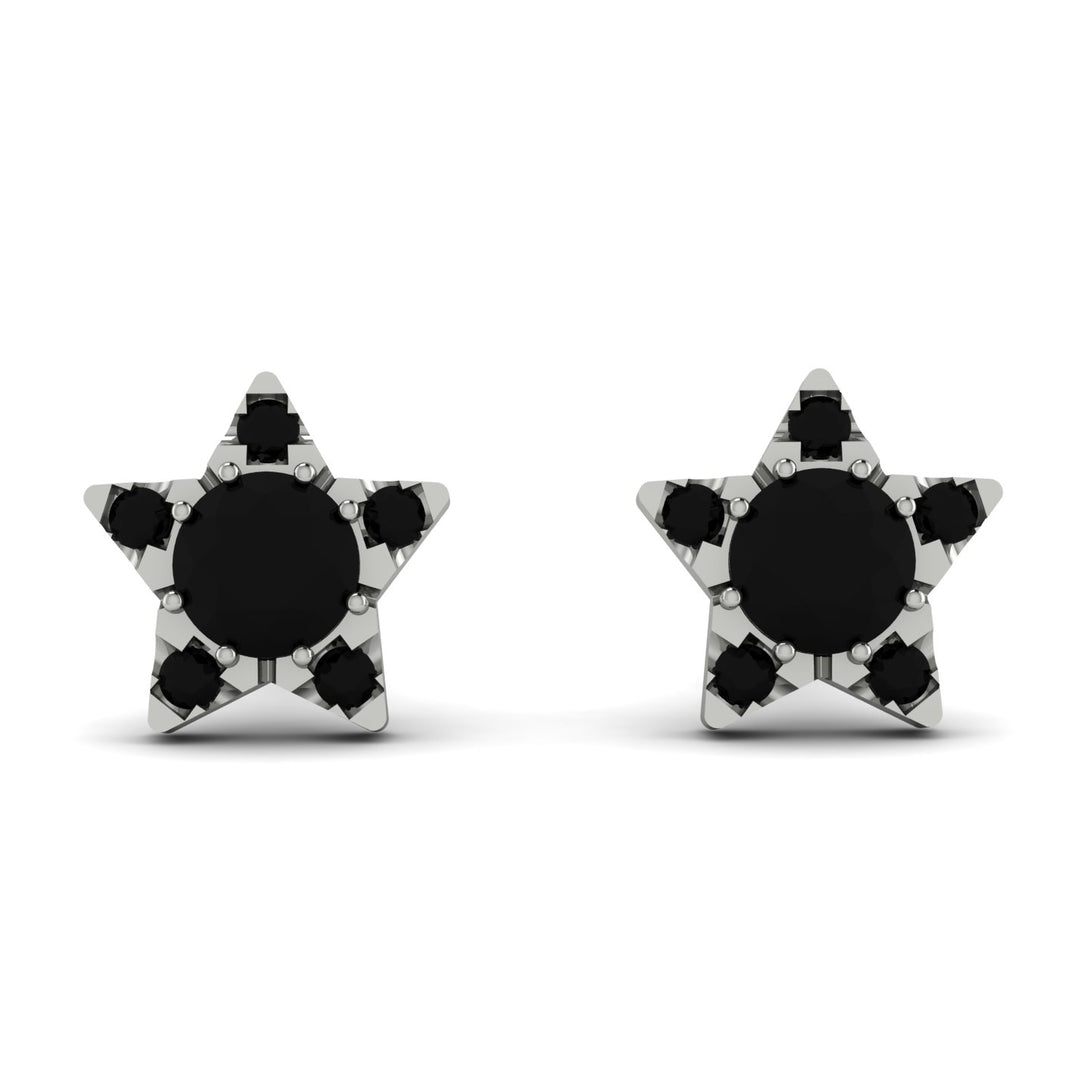 Star Halo Black Diamond Earrings - Zelda No. 39