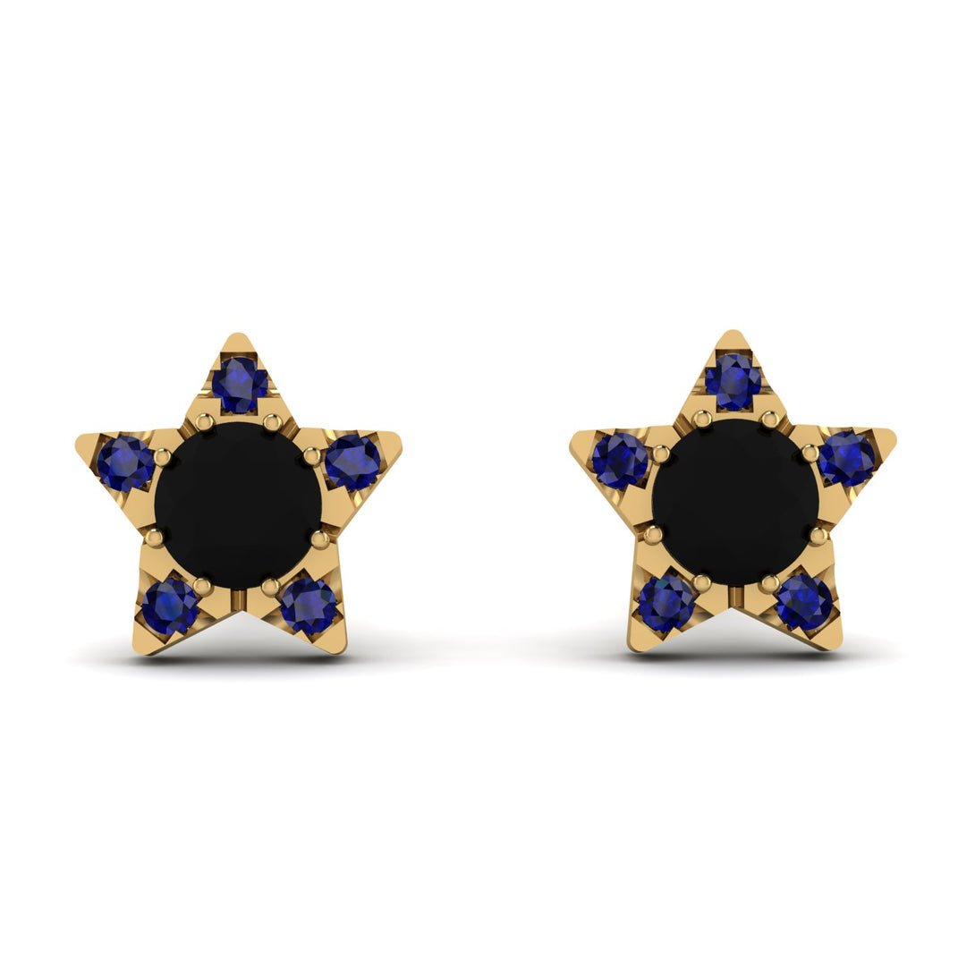 Star Halo Black Diamond Earrings - Zelda No. 67