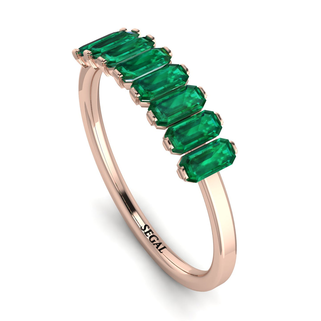Emerald Cut Emerald Band - Esther No. 5