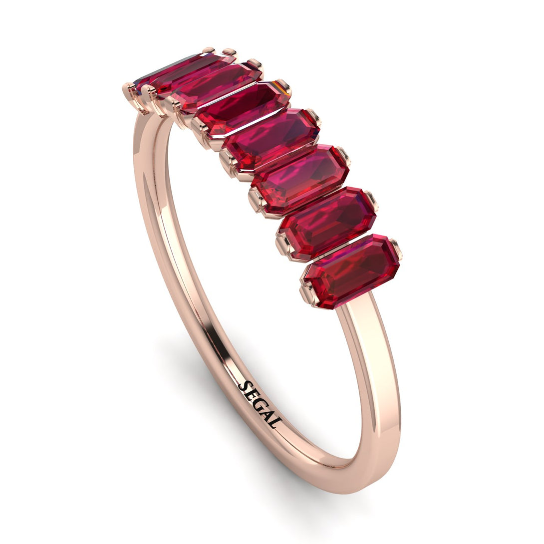 Emerald Cut Ruby Band - Esther No. 11