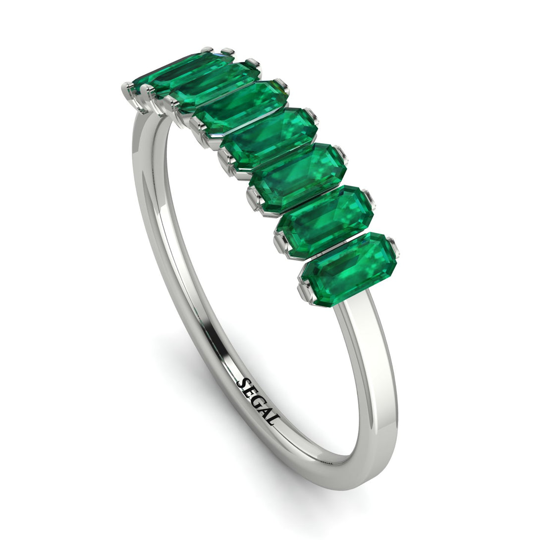Emerald Cut Emerald Band - Esther No. 6