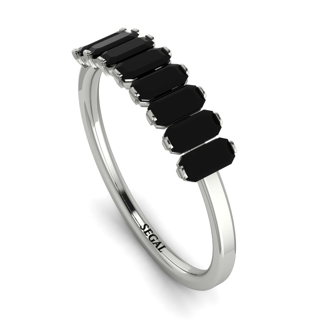 Emerald Cut Black Diamond Band - Esther No. 9