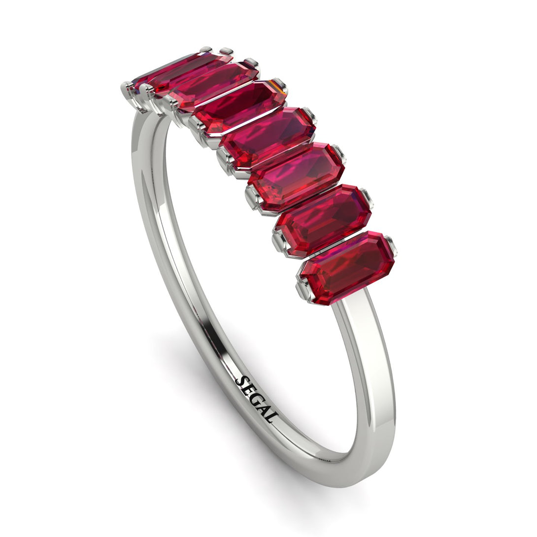 Emerald Cut Ruby Band - Esther No. 12