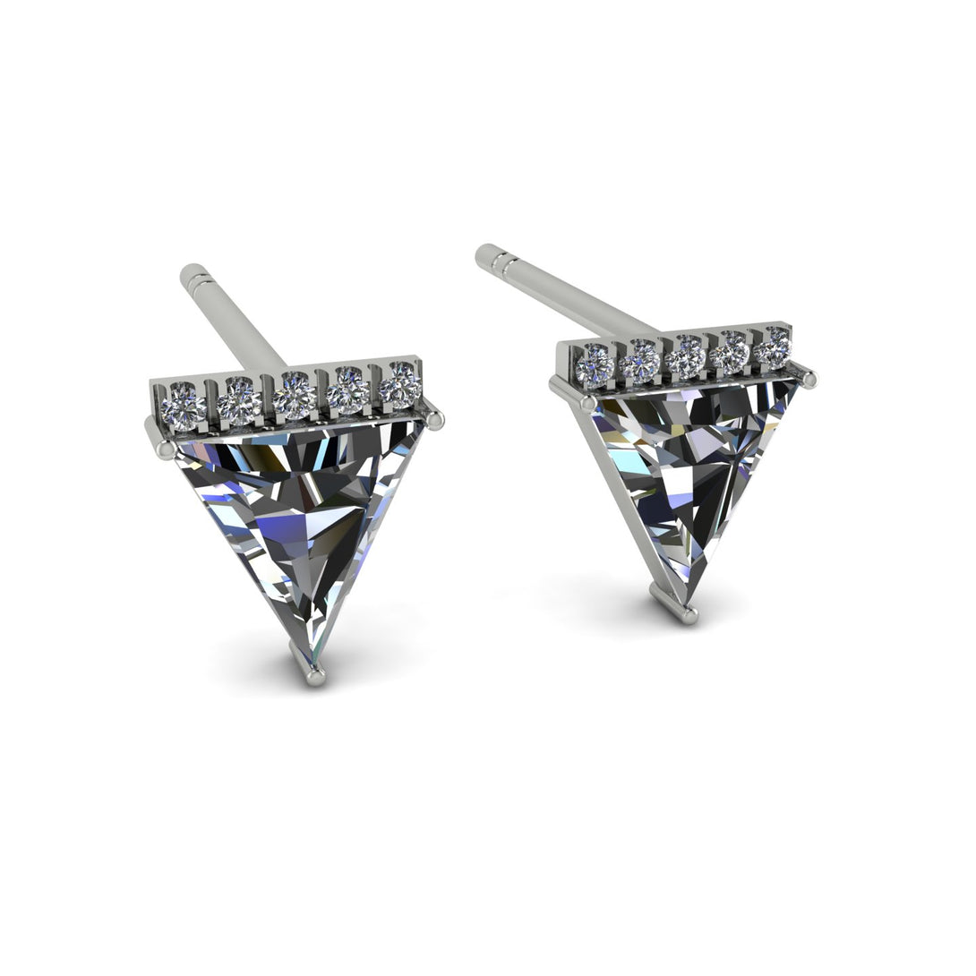 Triangle Diamond Earrings Stud - Kairi No. 3