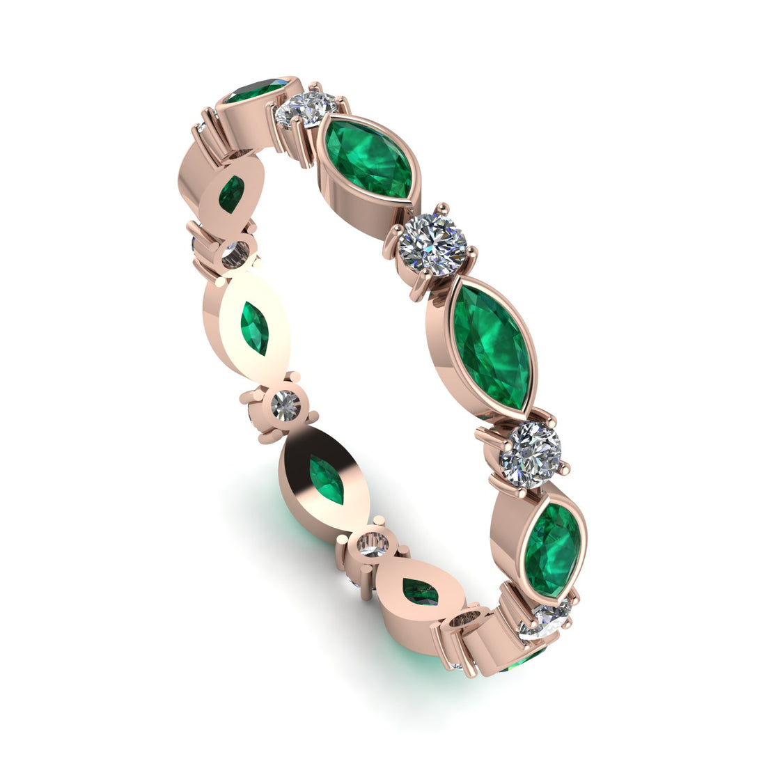 Marquise Emerald Eternity Band - Cecilia No. 5