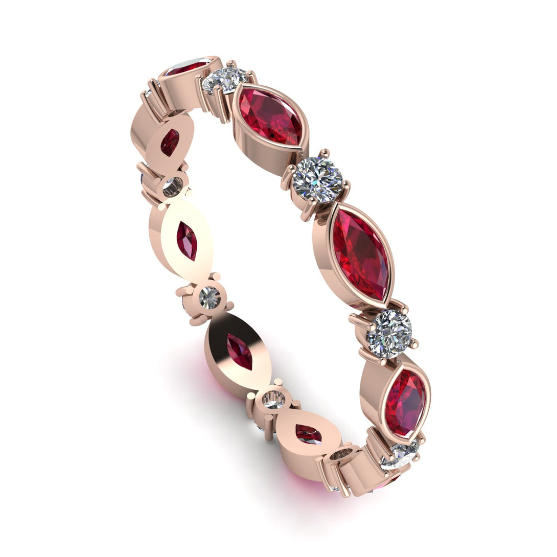 Marquise Ruby Eternity Band - Cecilia No. 11