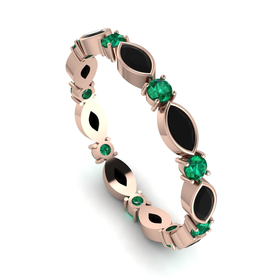 Marquise Black Diamond Eternity Band - Cecilia No. 23