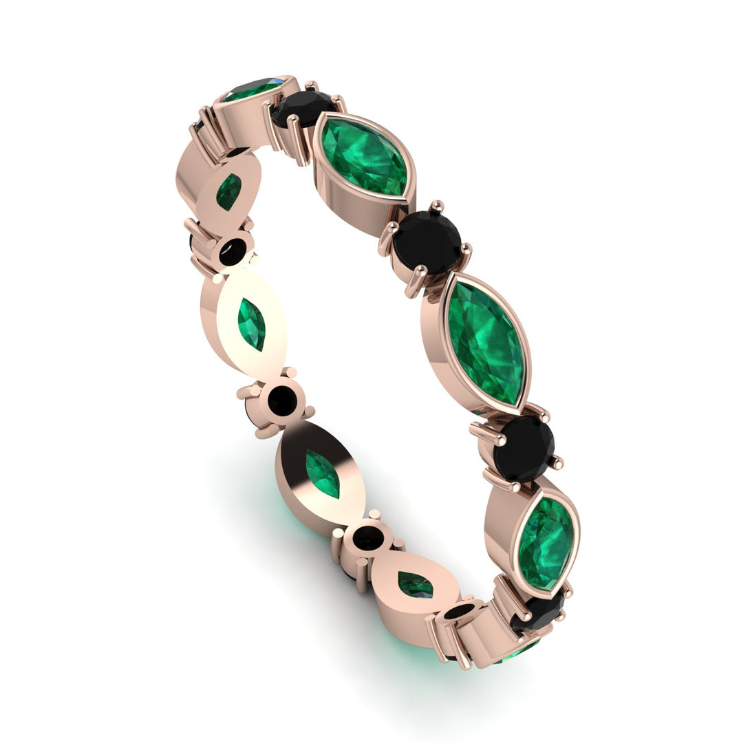 Marquise Emerald Eternity Band - Cecilia No. 35