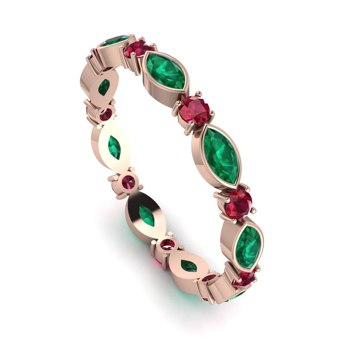 Marquise Emerald Eternity Band - Cecilia No. 50