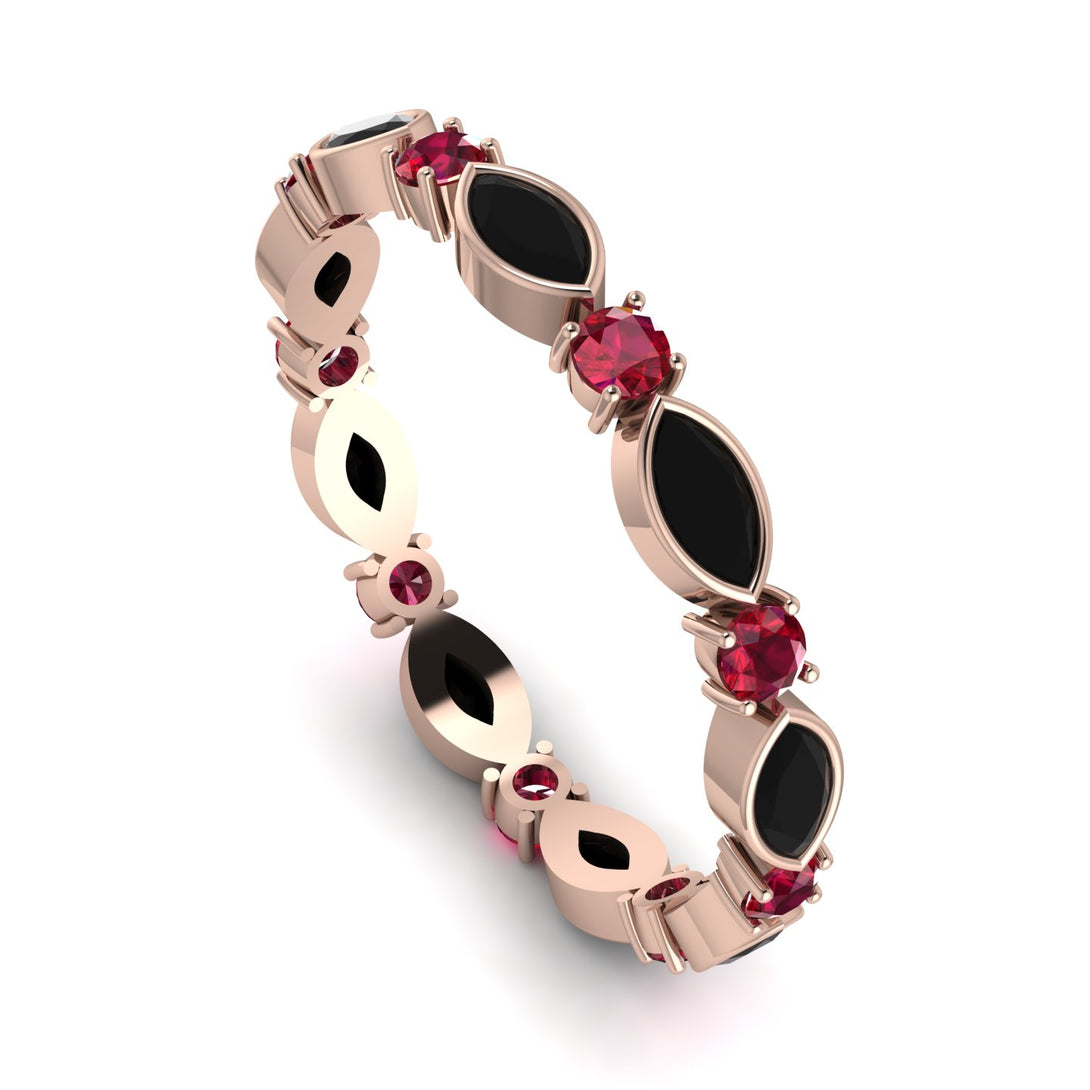 Marquise Black Diamond Eternity Band - Cecilia No. 53