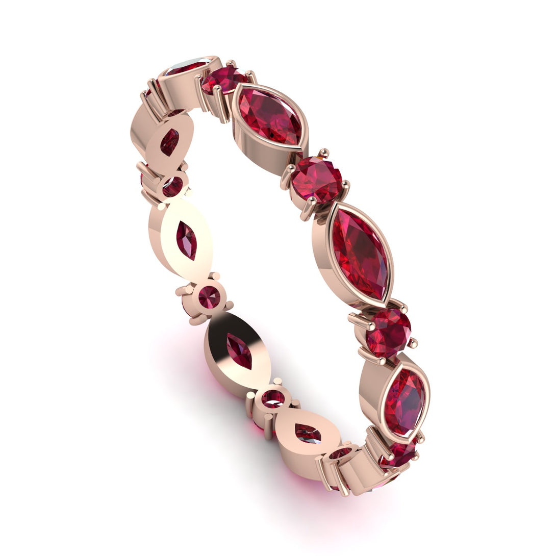 Marquise Ruby Eternity Band - Cecilia No. 56