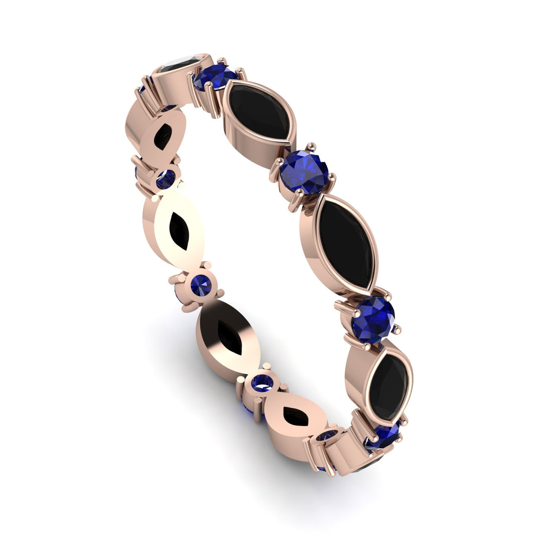 Marquise Black Diamond Eternity Band - Cecilia No. 68