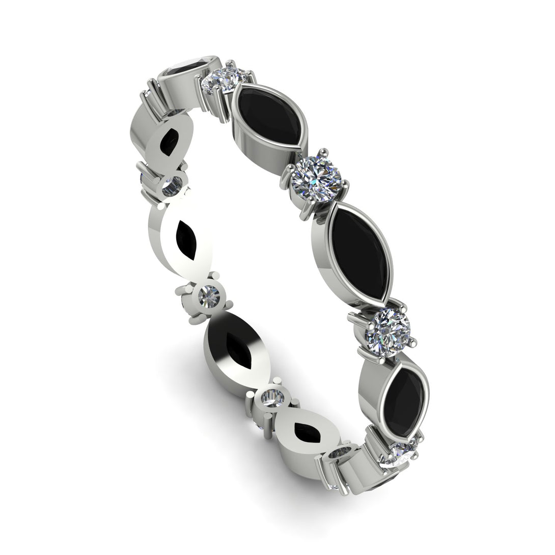Marquise Black Diamond Eternity Band - Cecilia No. 9