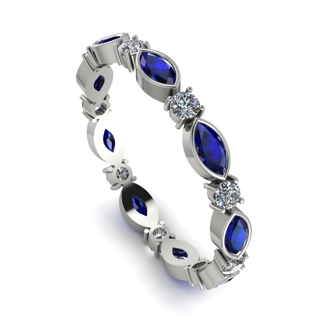 Marquise Sapphire Eternity Band - Cecilia No. 15