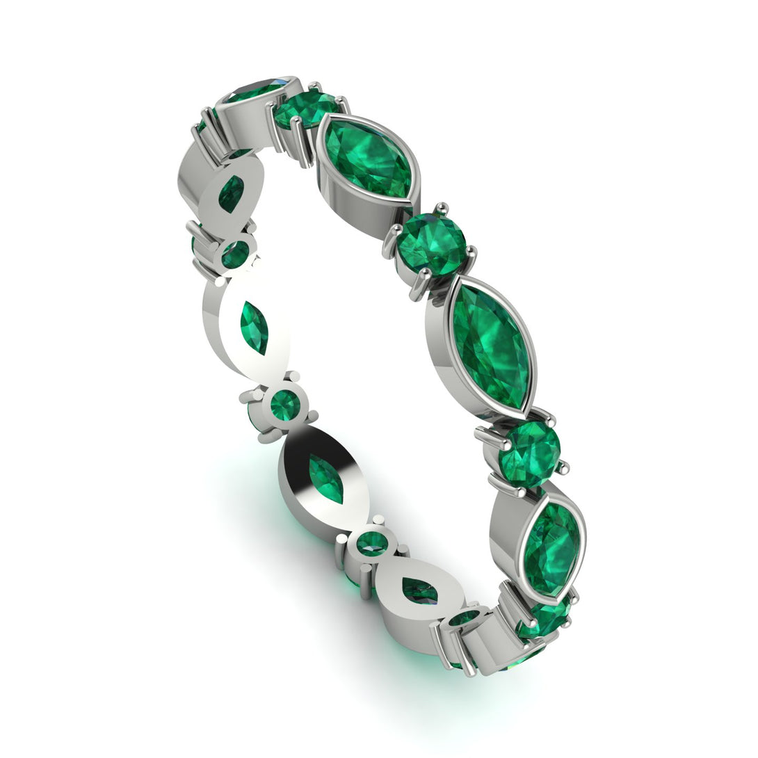 Marquise Emerald Eternity Band - Cecilia No. 21