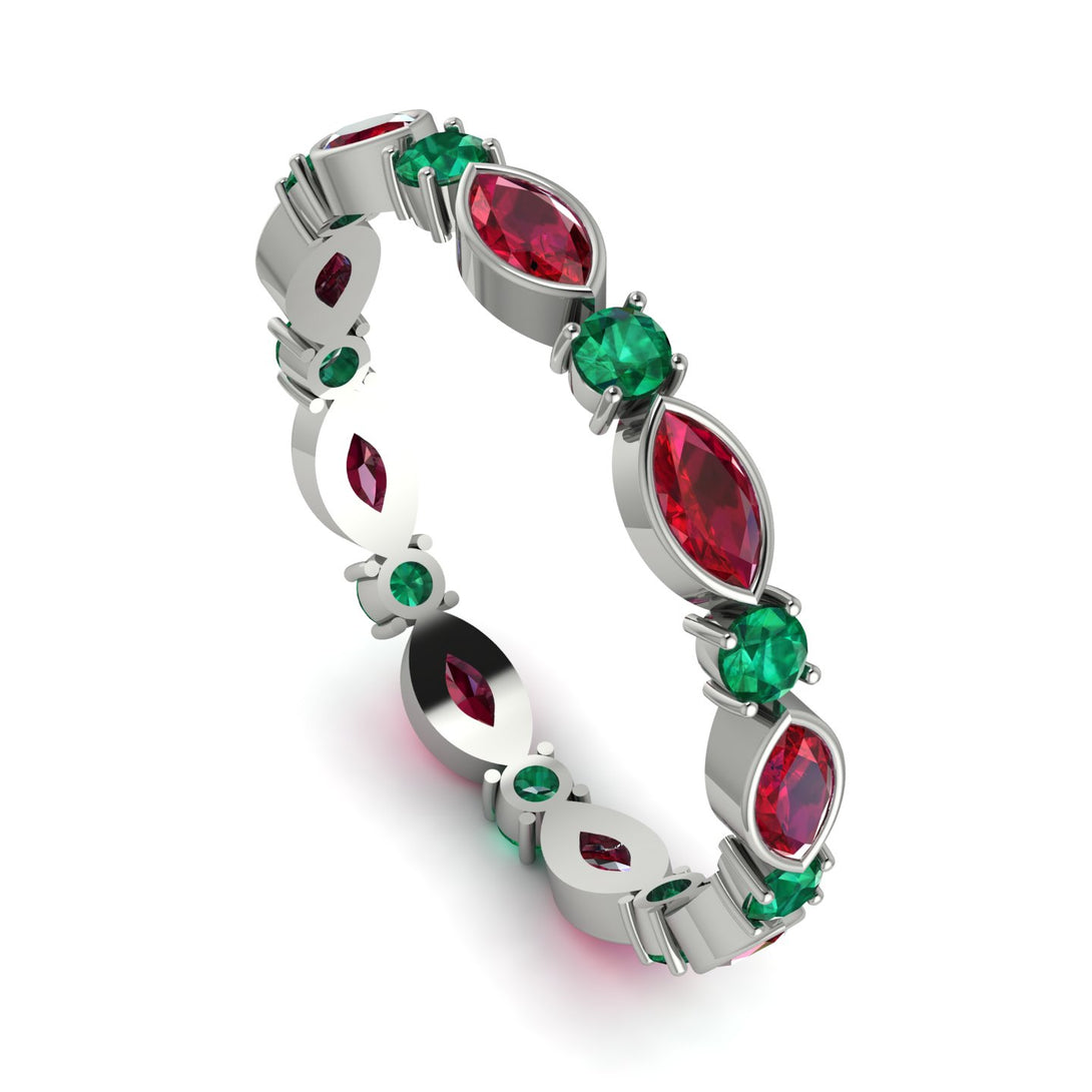 Marquise Ruby Eternity Band - Cecilia No. 27