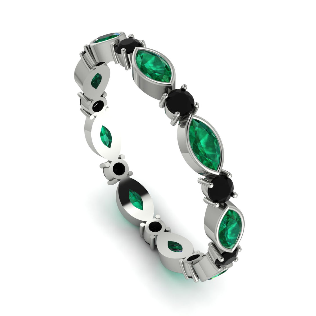Marquise Emerald Eternity Band - Cecilia No. 36