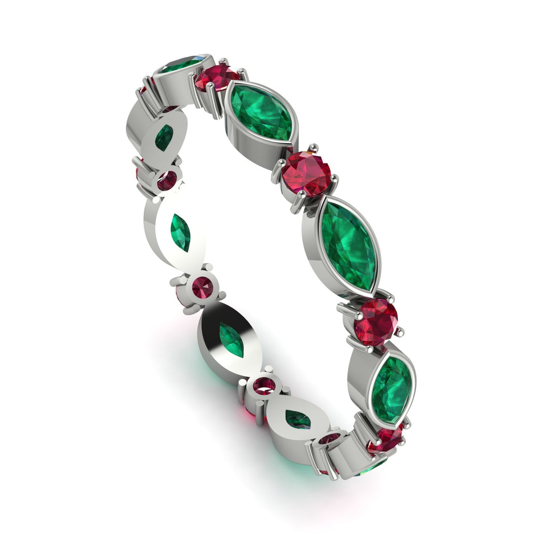 Marquise Emerald Eternity Band - Cecilia No. 51