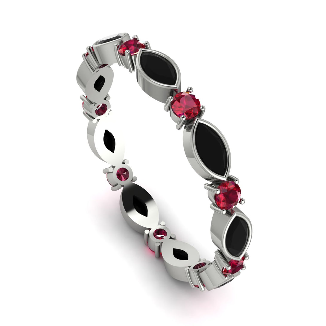 Marquise Black Diamond Eternity Band - Cecilia No. 54