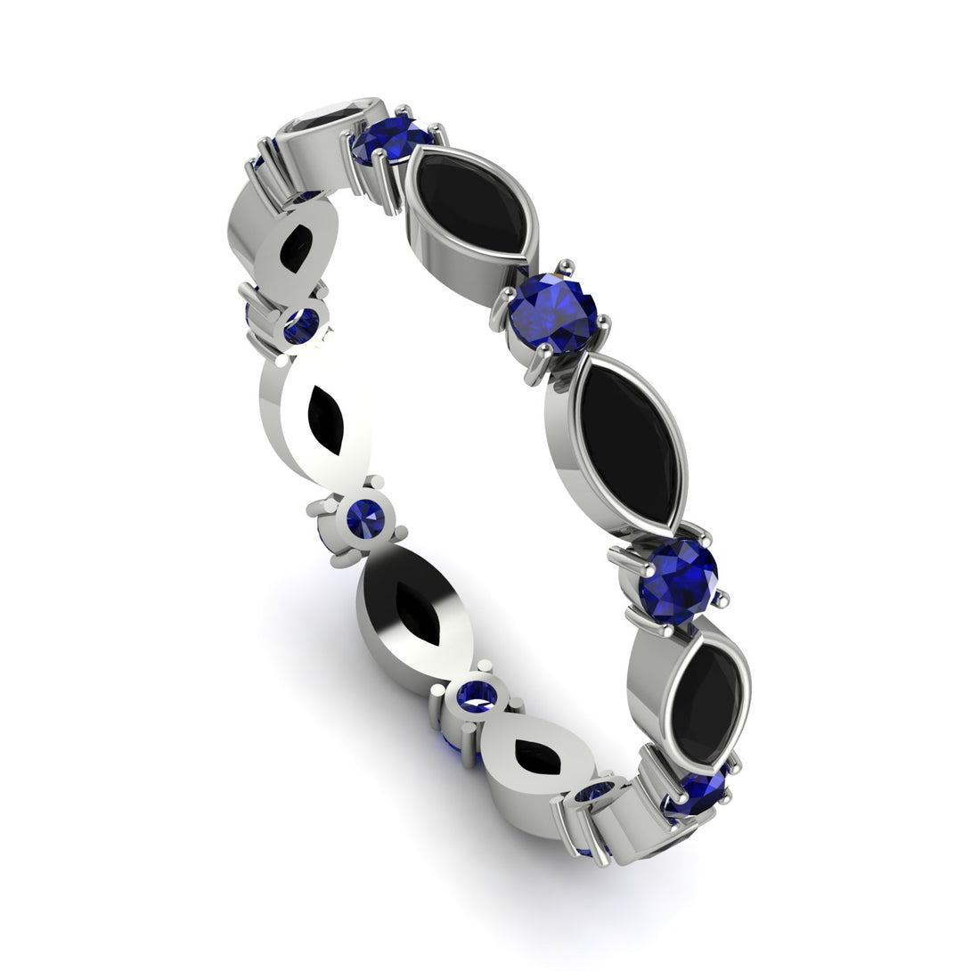 Marquise Black Diamond Eternity Band - Cecilia No. 69