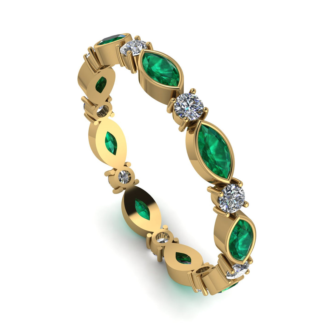 Marquise Emerald Eternity Band - Cecilia No. 4