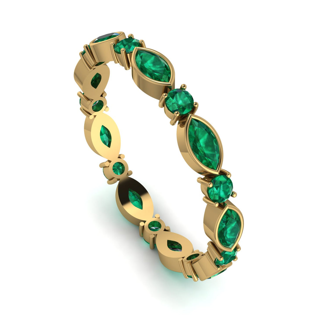 Marquise Emerald Eternity Band - Cecilia No. 19