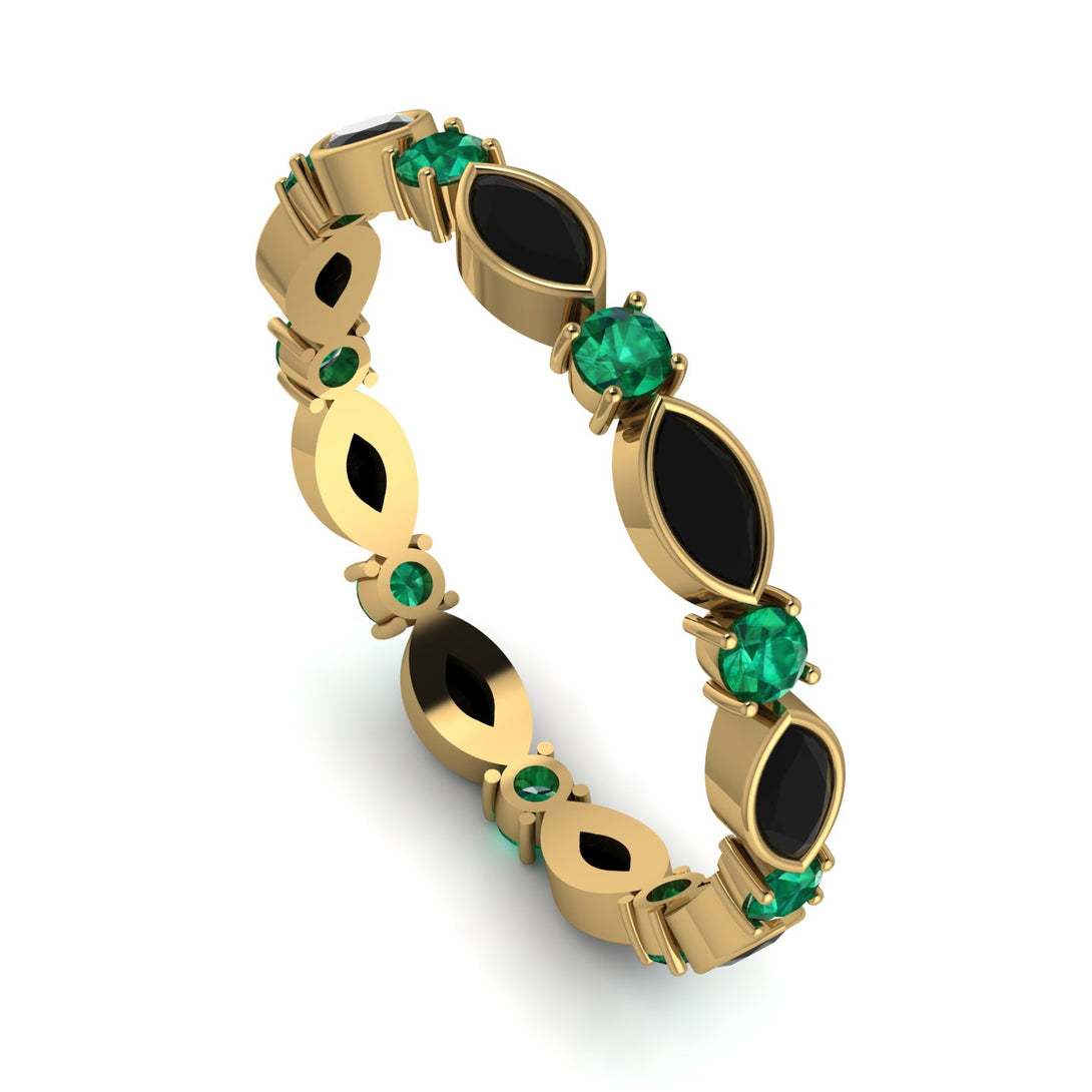 Marquise Black Diamond Eternity Band - Cecilia No. 22