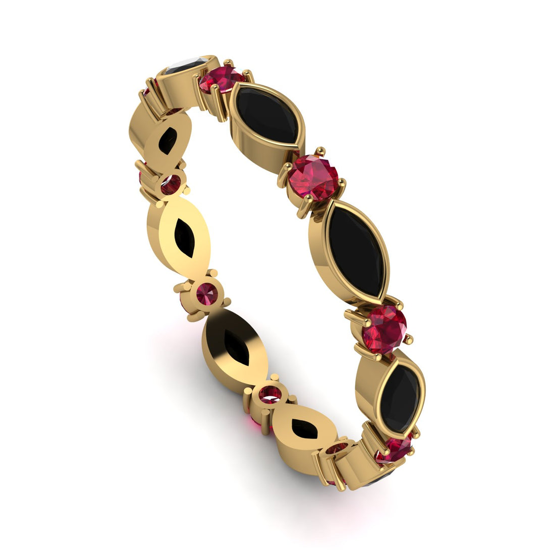 Marquise Black Diamond Eternity Band - Cecilia No. 52