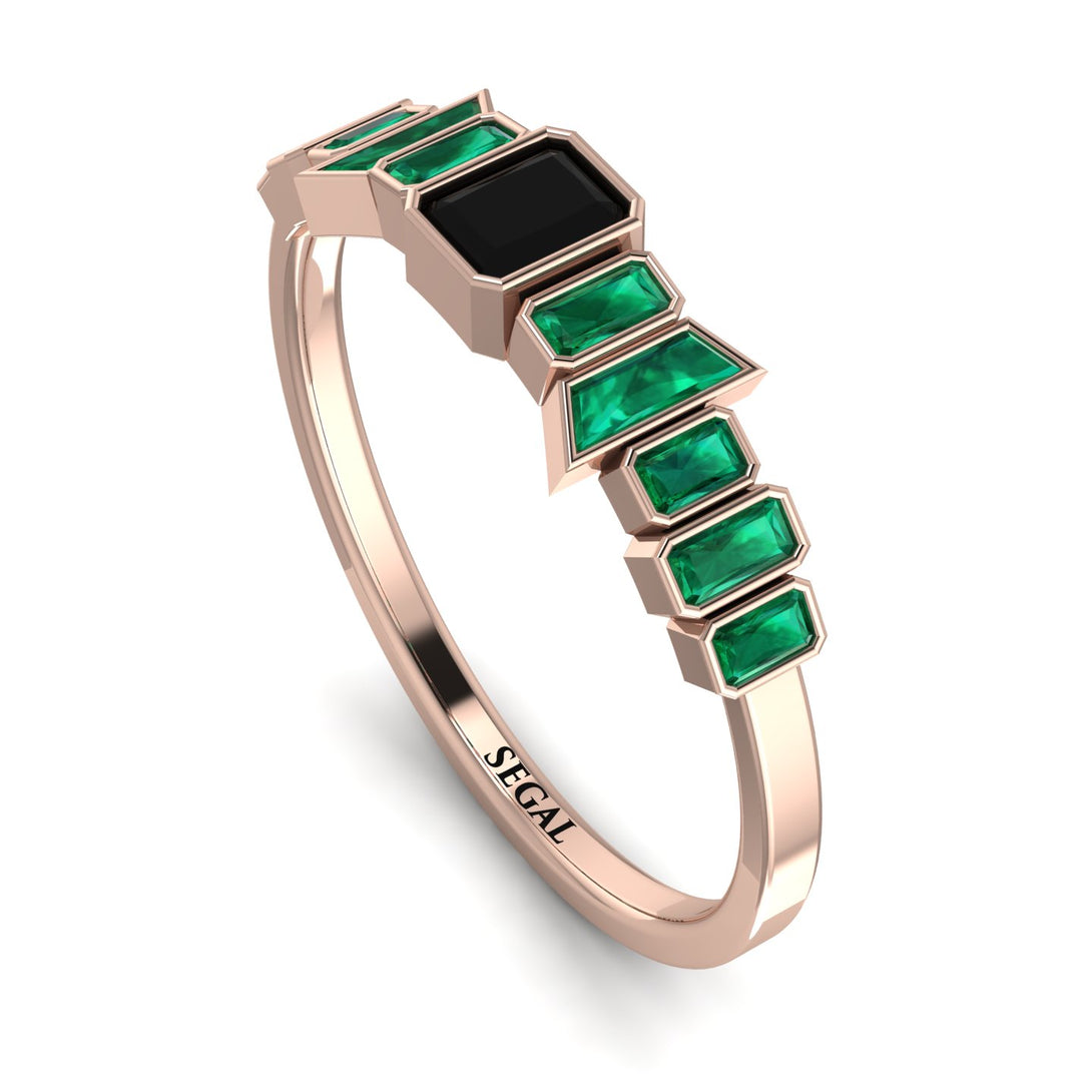 Emerald Black Diamond Mix Band - Valerie No. 23