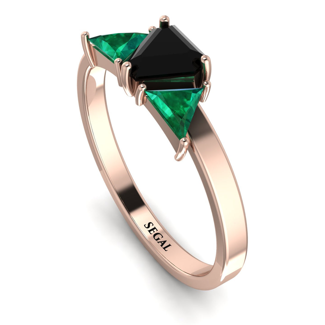 Triangle Black Diamond Engagement Ring - Molly No. 23