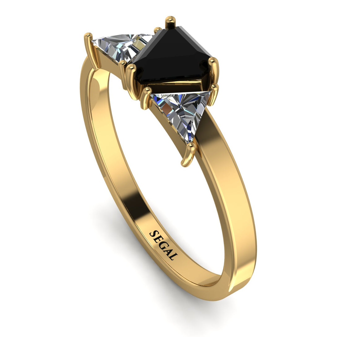 Triangle Black Diamond Engagement Ring - Molly No. 7