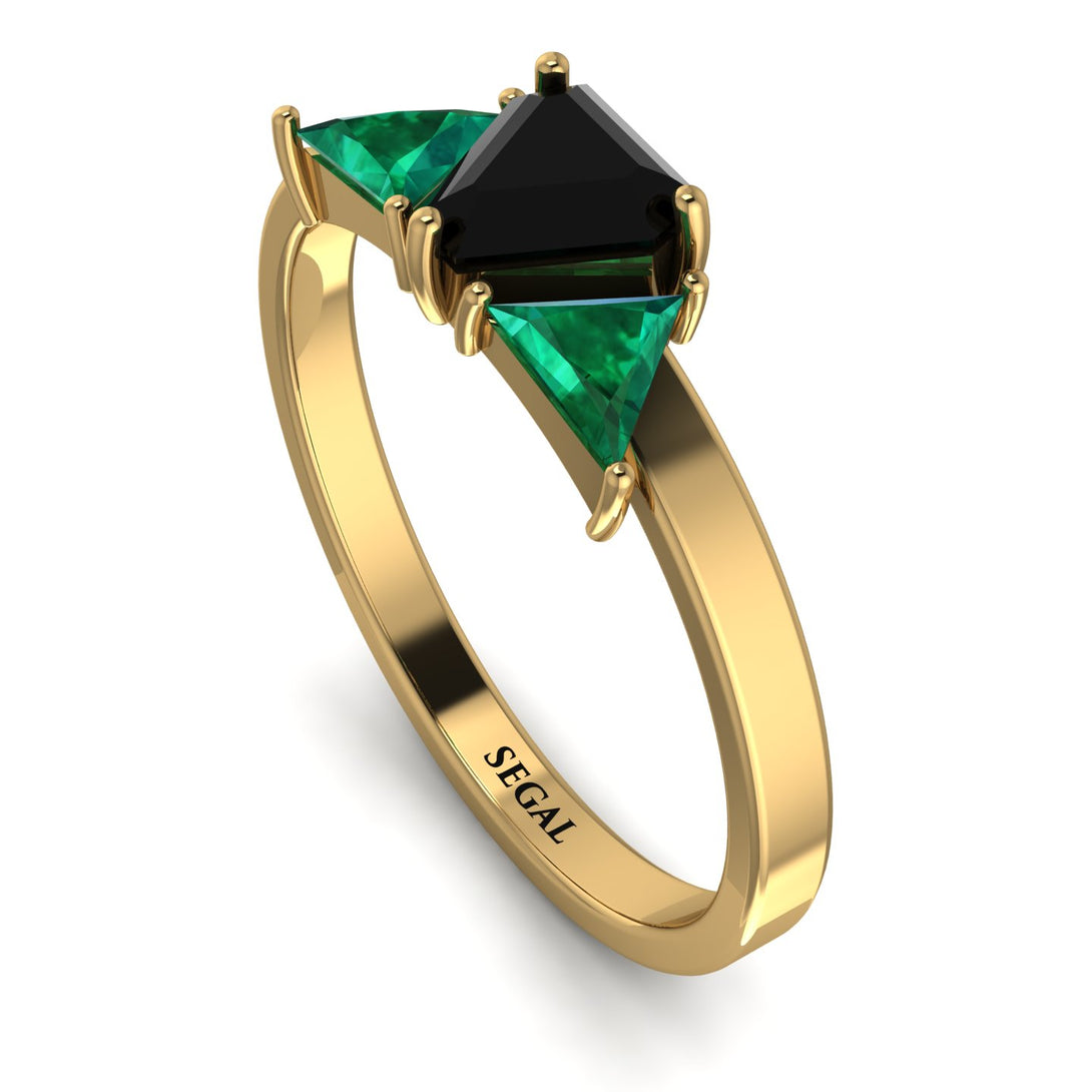 Triangle Black Diamond Engagement Ring - Molly No. 22