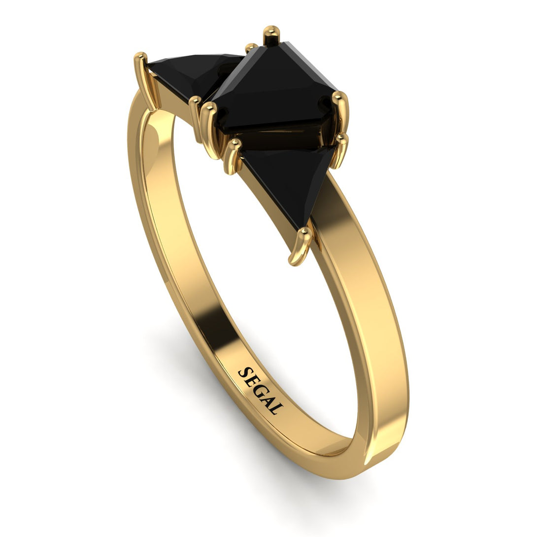 Triangle Black Diamond Engagement Ring - Molly No. 37