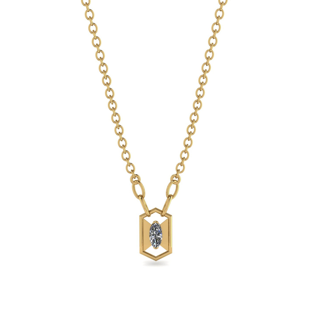 Marquise Diamond Geometrical Necklace - Aleena No. 1