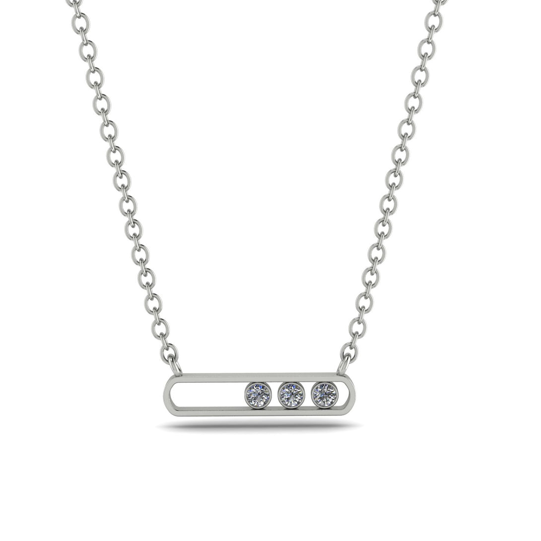 3 Diamond Stone Hollow Necklace - Zaria No. 3