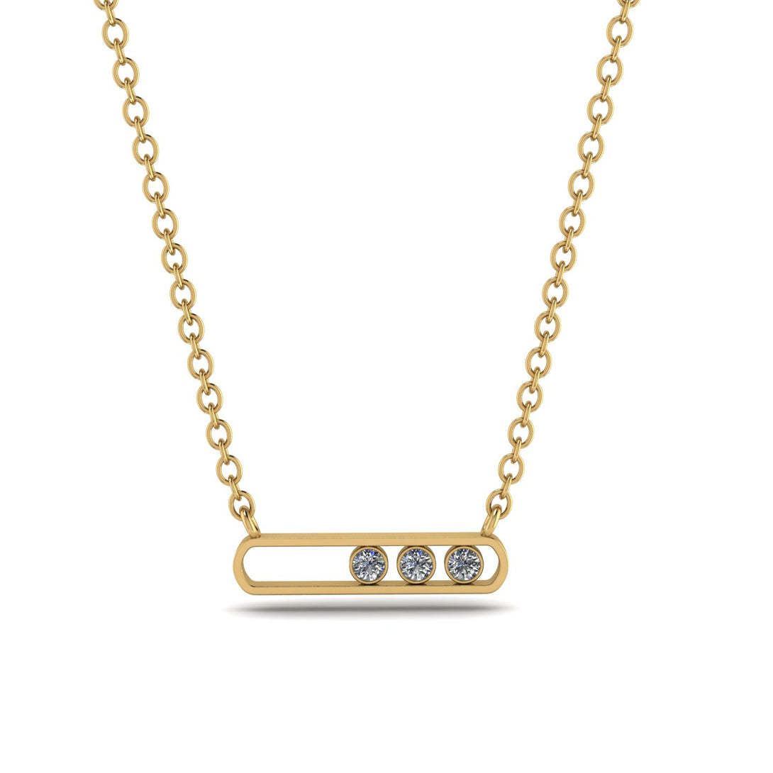 3 Diamond Stone Hollow Necklace - Zaria No. 1