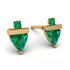 Triangle Emerald Earrings With Round Stone - Estella No. 19 image 1