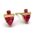 Triangle Ruby Earrings With Round Stone - Estella No. 55 image 1