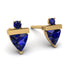 Triangle Sapphire Earrings With Round Stone - Estella No. 73 image 1
