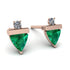 Triangle Emerald Earrings With Round Stone - Estella No. 5 image 1