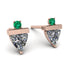 Triangle Diamond Earrings With Round Stone - Estella No. 17 image 1