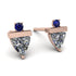 Triangle Diamond Earrings With Round Stone - Estella No. 62 image 1