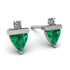 Triangle Emerald Earrings With Round Stone - Estella No. 6 image 1