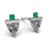Triangle Diamond Earrings With Round Stone - Estella No. 18 image 1
